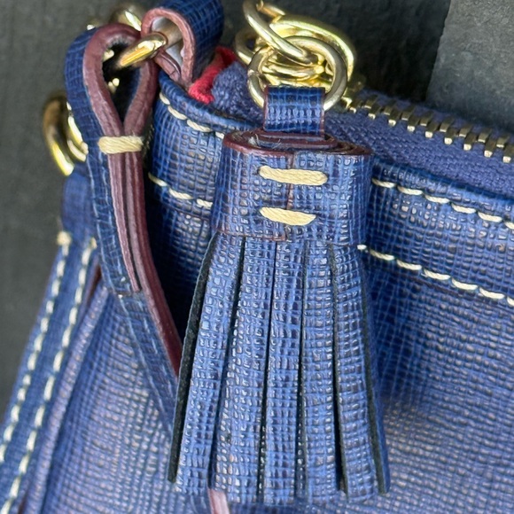 Dooney & Bourke Midnight Blue Pebble Grain Leather Wristlet - Picture 3 of 9